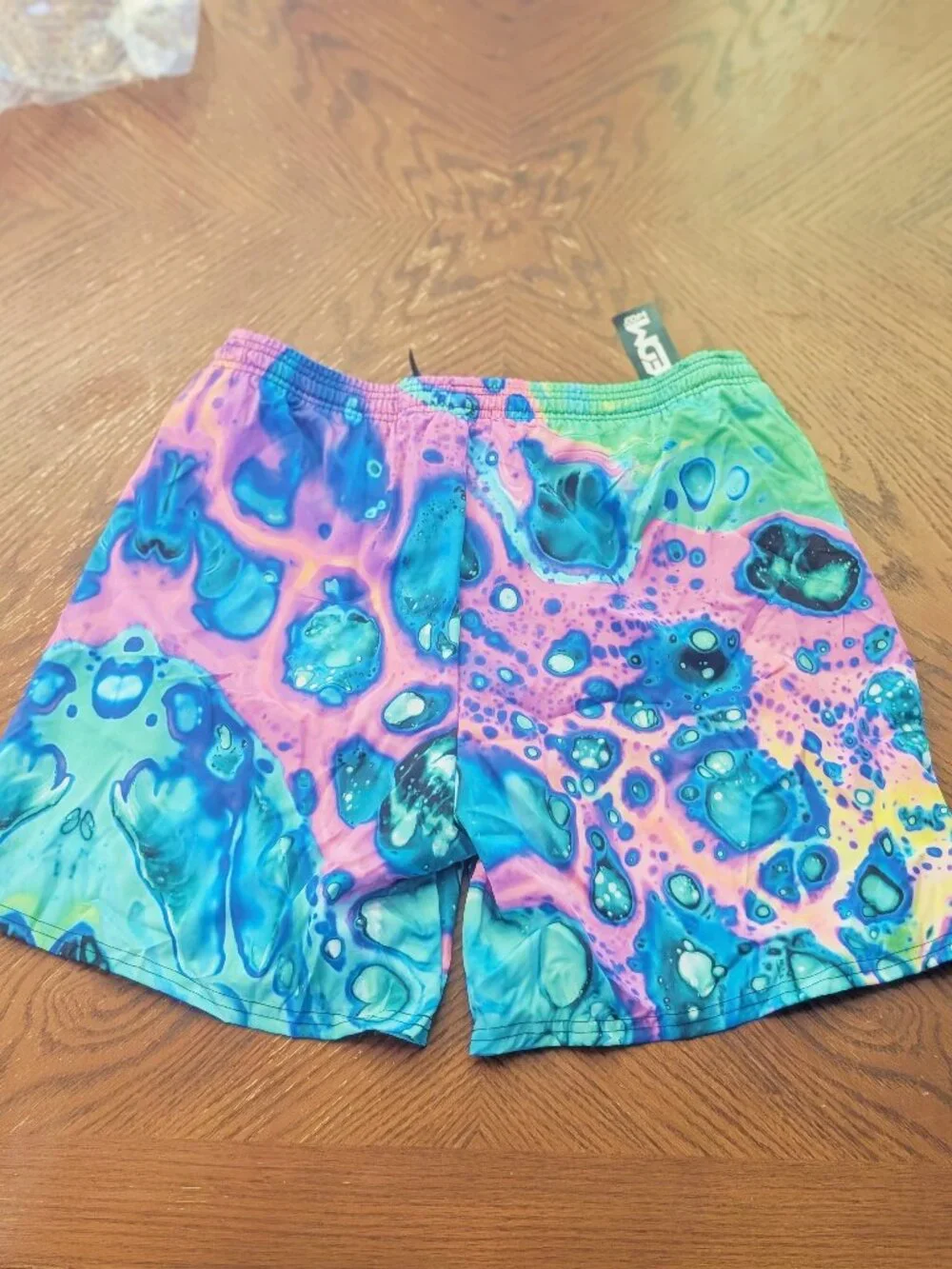 iEDM Swim Trunks Mens 34 Multicolor Excellent Psychedelic Trippy Shorts